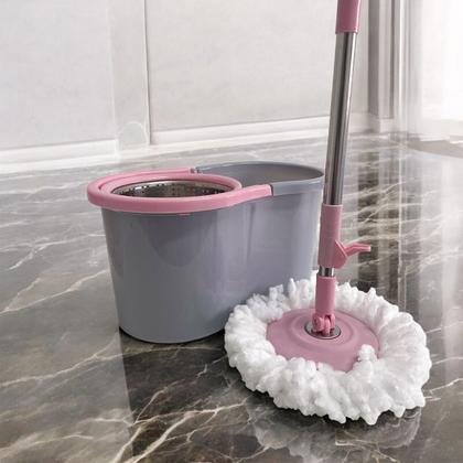 Imagem de Mop Giratório Com Balde E Refil Microfibra Inox 9 Litros Com Alça Limpeza Casa