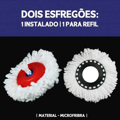 Imagem de Mop Giratório Com Cesto Em Inox C/2 Refil e Dispenser Para Sabão - Kaftor
