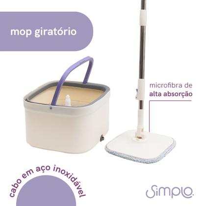 Imagem de mop giratorio duas aguas com balde e esfregão - Simplo