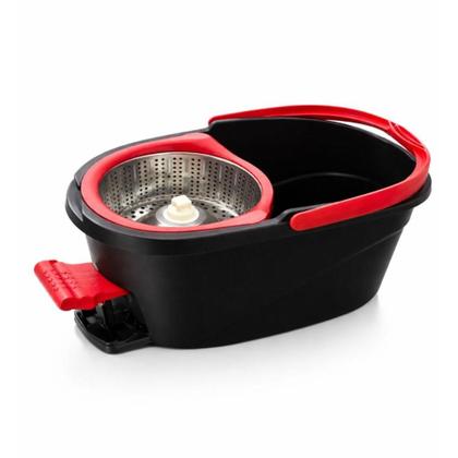 Imagem de Mop Giratório Inox 13 Litros Com Pedal 360 Kit Limpeza Profissional