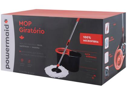 Imagem de Mop Giratório Powermaid Preto e Vermelho
