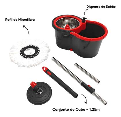 Imagem de  Mop Giratorio Pro Rodo Magico Esfregão Balde Centrifugador