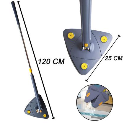 Imagem de Mop Giratório Triangular Lava e Seca com Cabo Ajustável e 2 Refis Microfibra