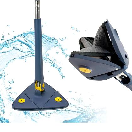 Imagem de Mop Giratório Triangular Lava e Seca com Cabo Ajustável e 2 Refis Microfibra
