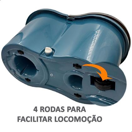Imagem de Mop INMA Esfreguette Giratório Com Rodas 14L 360 Cesto Inox 3 em 1 Para Limpeza Esfregão Limpa Chão Balde Centrifuga + 3 Refis