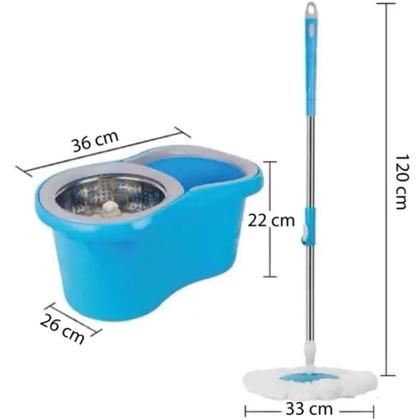 Imagem de MOP INOX Giratorio (13 LITROS GRANDE) CABO FLEXIVEL SUPER ABSORVENTE