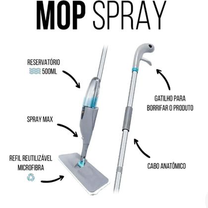 Imagem de mop inox spray limpar corredor com 3 refis top