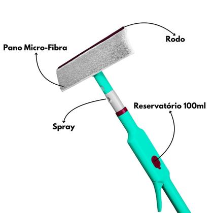 Imagem de Mop Limpa Vidros Spray 2 em 1 Com Cabo - Lava e Seca Noviça