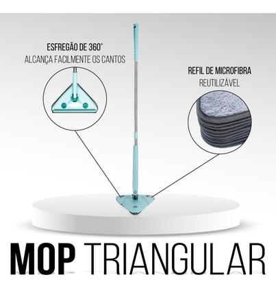 Imagem de Mop Limpeza Pesada Triângulo Ajustável Giratório 360