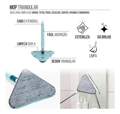 Imagem de Mop Limpeza Pesada Triângulo Ajustável Giratório 360