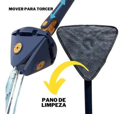 Imagem de Mop Limpeza Triangulo Ajustável Giratório 360 3 Refil