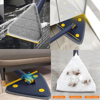 Imagem de Mop Limpeza Triângulos 360 Graus Rotativo Esfregão Com Refil