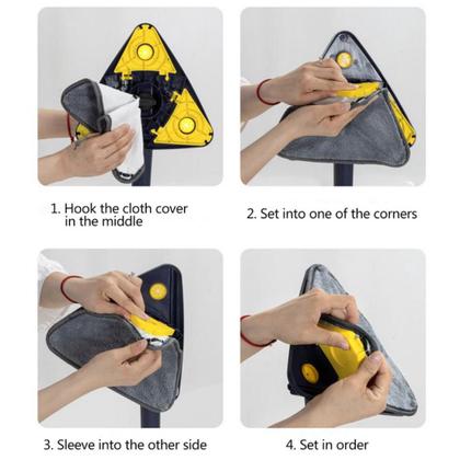 Imagem de Mop Limpeza Triângulos 360 Graus Rotativo Esfregão Com Refil