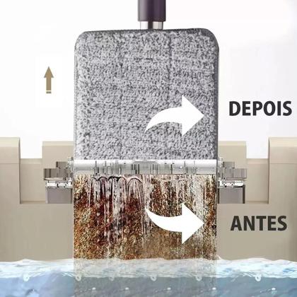 Imagem de Mop Rodo Com Balde Esfregão Flat Lava E Seca De Microfibra Multiuso limpeza
