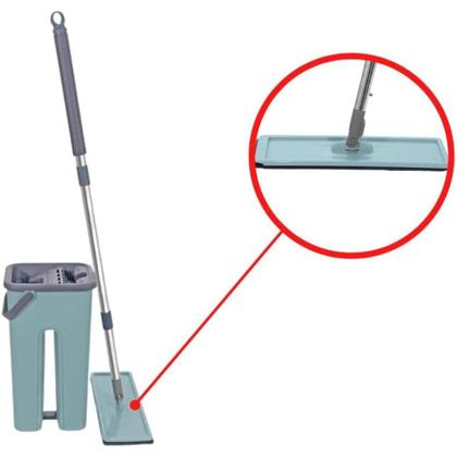 Imagem de Mop Rodo Com Balde Esfregão Flat Lava E Seca De Microfibra Multiuso limpeza