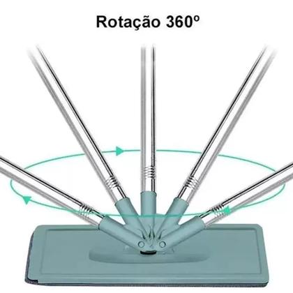 Imagem de Mop Rodo Com Balde Esfregão Flat Lava E Seca De Microfibra Multiuso limpeza
