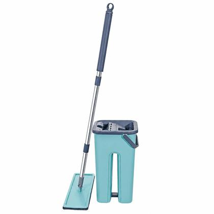 Imagem de Mop Rodo Com Balde Esfregão Flat Lava E Seca De Microfibra Multiuso limpeza