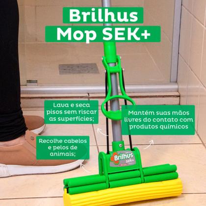 Imagem de Mop Rodo Esponja Absorvente Com Cabo Extensor + Refil Extra