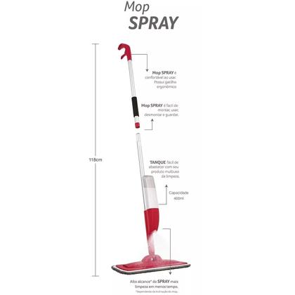 Imagem de Mop Spray Esfregão Microfibra Rodo de Limpeza Com Reservatorio Condor 1690