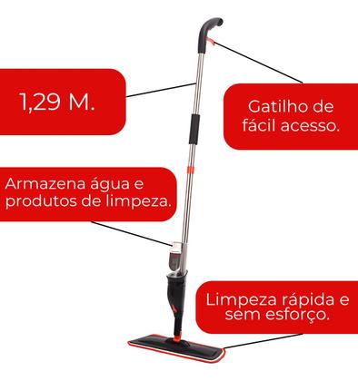Imagem de MOP Spray Esponja Rodo Magico Piso Frio Sintético Madeira Seca e Limpa Multiuso Esfregão Vassoura