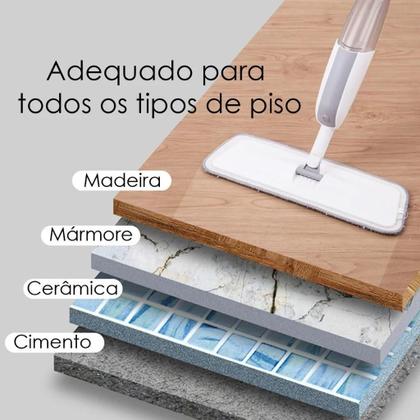 Imagem de Mop Spray Giratório Limpeza Flash Mágico Rodo Esfregão Flat
