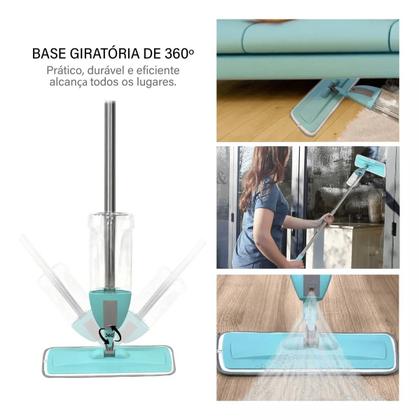 Imagem de Mop Spray Magico Esfregão Com Reservatorio Rodo De Limpeza Microfibra Refil Multiuso
