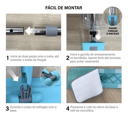 Imagem de Mop Spray Magico Esfregão Com Reservatorio Rodo De Limpeza Microfibra Refil Multiuso