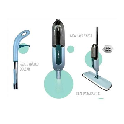 Imagem de Mop Spray Multiuso Rodo Magico Com Refil Microfibra Aço Inox