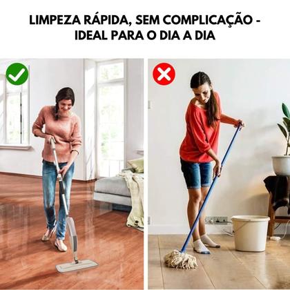 Imagem de Mop Spray Rodo Esfregão Microfibra com Reservatório de Água Produto de Limpeza Rodo Mágico Limpa Seca