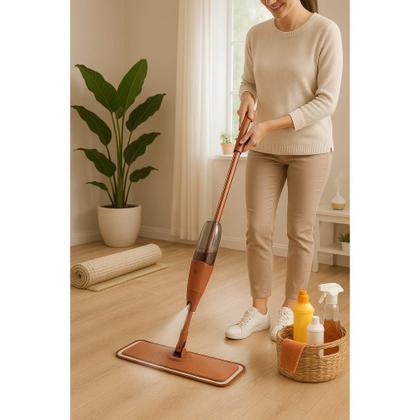 Imagem de Mop Spray Rodo Esfregão Microfibra com Reservatório de Água Produto de Limpeza Rodo Mágico Limpa Seca