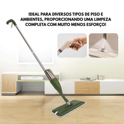Imagem de Mop Spray Rodo Esfregão Microfibra com Reservatório de Água Produto de Limpeza Rodo Mágico Limpa Seca