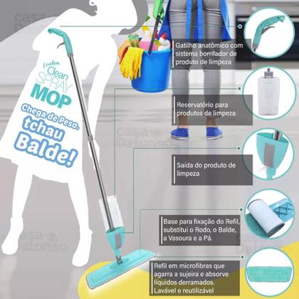 Imagem de Mop Spray Rodo Mágico Inteligente com Reservatório 123 Útil