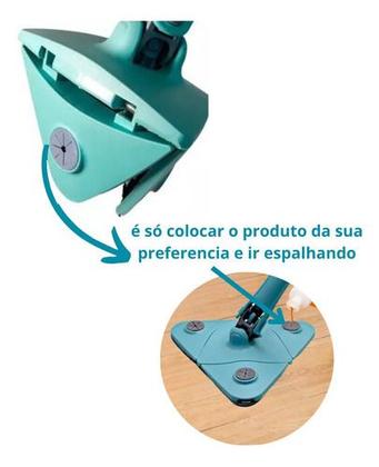Imagem de Mop Triangular Giratório 360º Ajustável de Microfibra para Limpeza e Vidros