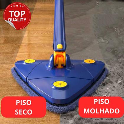 Imagem de Mop Triangular Giratório Esfregão Ajustável Rodo Limpador Pisos E Vidros
