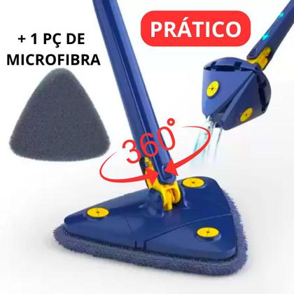 Imagem de Mop Triangular Giratório Esfregão Ajustável Rodo Limpador Pisos E Vidros