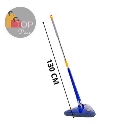 Imagem de Mop Triangular Giratório Esfregão Ajustável Rodo Limpador Pisos E Vidros