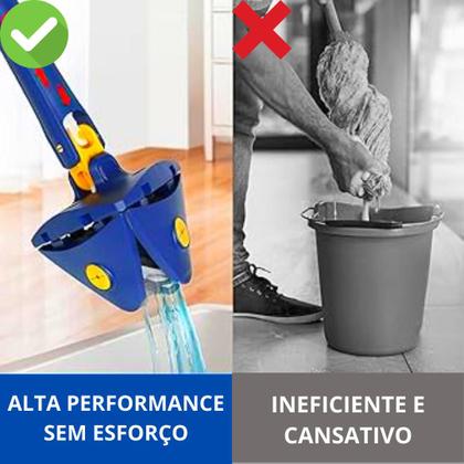 Imagem de Mop Triangular Giratório Esfregão Ajustável Rodo Limpador Pisos E Vidros