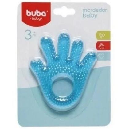 Imagem de Mordedor Bebê Buba Gelado Água Mãozinha Resfriável Azul