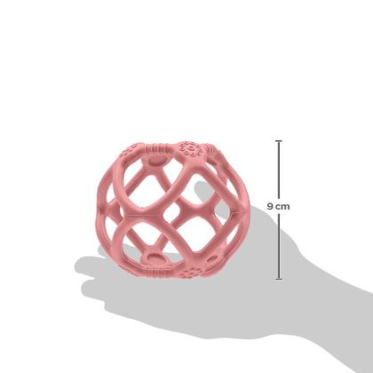 Imagem de Mordedor Bola Em Silicone Rosa Flexivel Supermacio Com Texturas 15637 - Buba