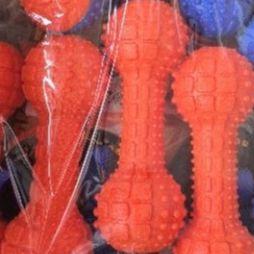 Imagem de Mordedor Brinquedo Halter Limpa Dente Interativo Borracha Resistente Para Pet Cachorro porte medio e grande