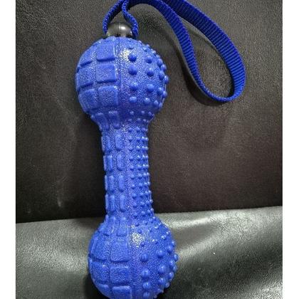 Imagem de Mordedor Brinquedo Halter Limpa Dente Interativo Borracha Resistente Para Pet Cachorro porte medio e grande
