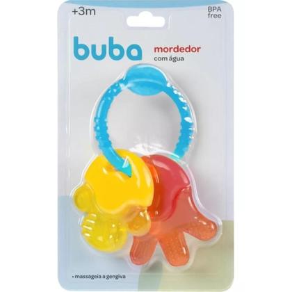 Imagem de Mordedor com Água Chaveirinho para Bebês Laranja e Amarelo 5234 - Buba