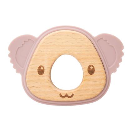 Imagem de Mordedor de Madeira e Silicone Coala Rose - Livre de BPA e Texturizado