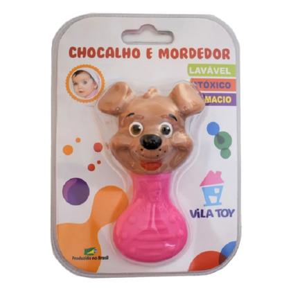 Imagem de Mordedor e Chocalho Cachorro Rosa - Vila Toy