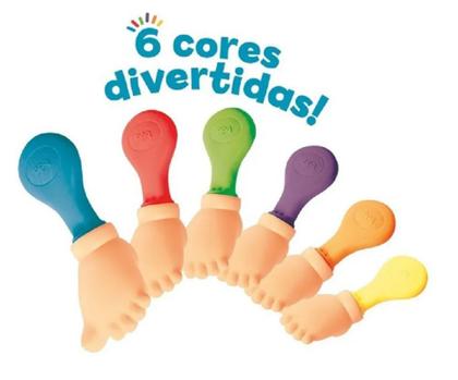 Imagem de Mordedor e Chocalho para Bebê Macio Pezinho Colors Sortido - Toyster