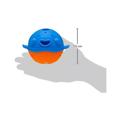 Imagem de Mordedor Flexível Com Chocalho Baleia Azul/Laranja Em Silicone 16976 Buba