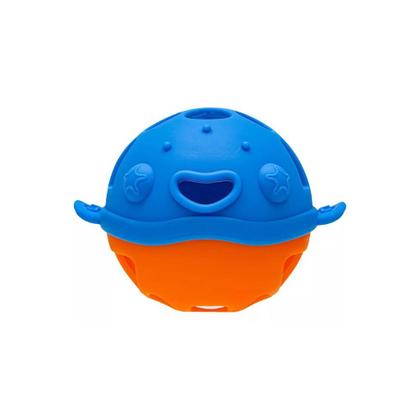 Imagem de Mordedor Flexível Com Chocalho Baleia Azul/Laranja Em Silicone 16976 Buba