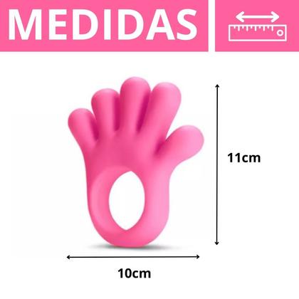 Imagem de Mordedor Formato De Mão Mãozinha Macio Para Bebês - Atóxico Livre De BPA - Rosa - Bee Toys