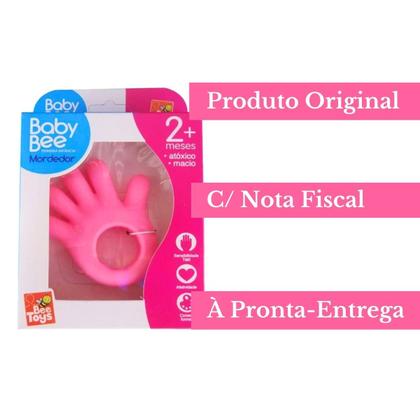 Imagem de Mordedor Formato De Mão Mãozinha Macio Para Bebês - Atóxico Livre De BPA - Rosa - Bee Toys