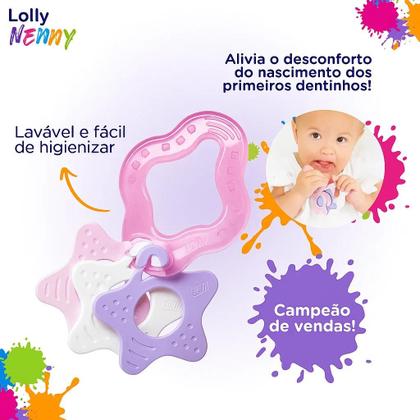 Imagem de Mordedor Lolly Clean com Estrelas Rosa